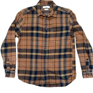 Urban Outfitters Men's Flannel Button Shirt Brown Plaid Size S